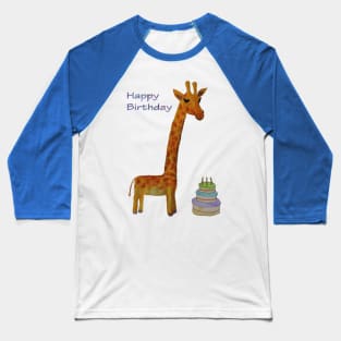 Birthday Giraffe Baseball T-Shirt